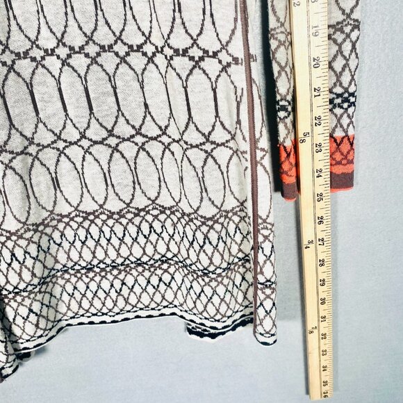 Nic Zoe Sweater Womens S Beige Orange Embroidered Open Cardigan Cottage - Picture 9 of 10